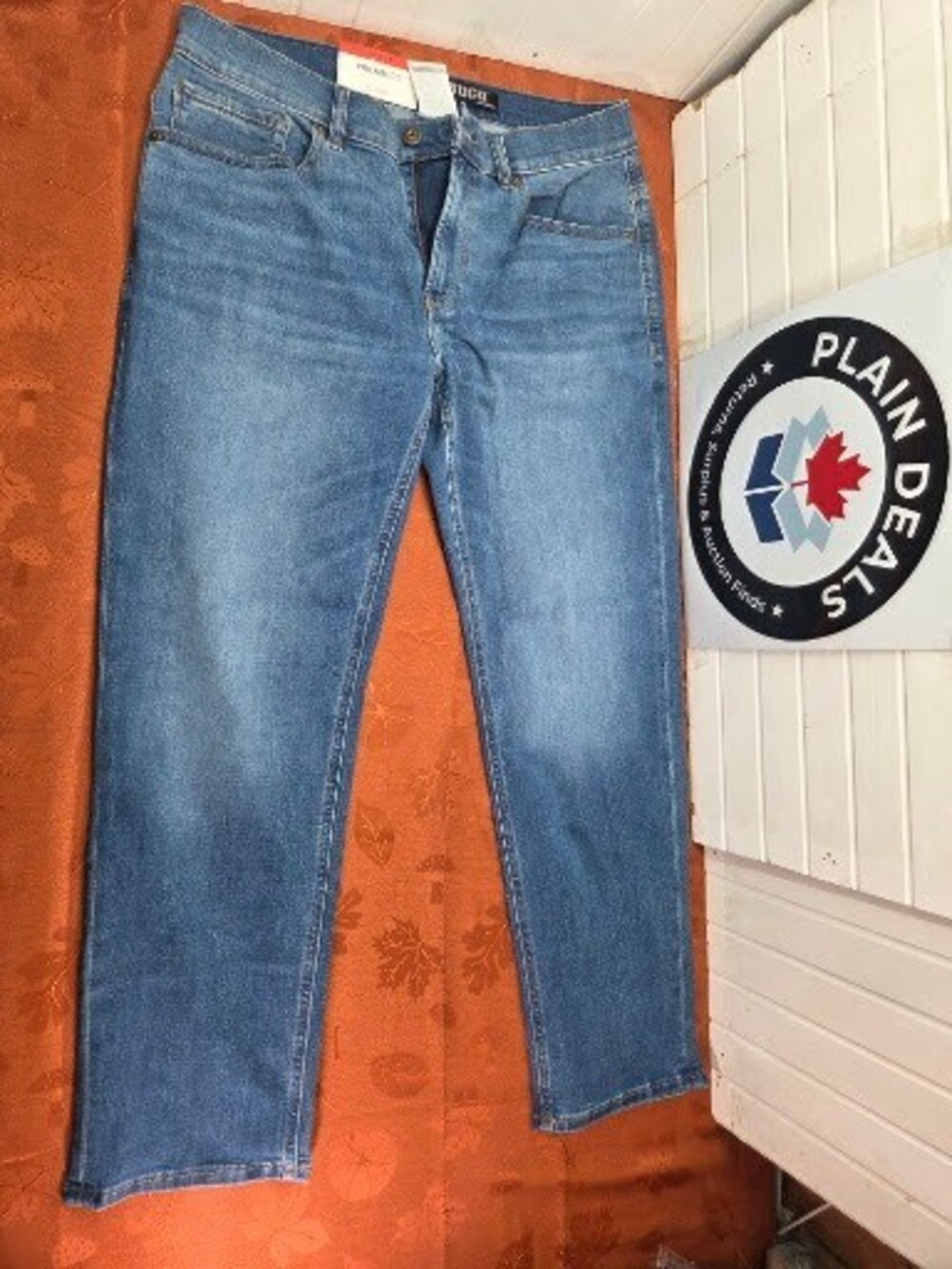 Parasuco Men's Straight Leg Stretch Jeans, Medium Wash, 34x30, NWT
